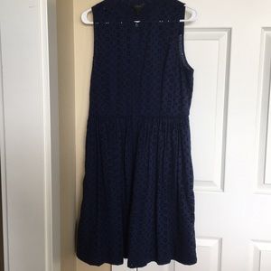 J.Crew blue eyelet dress with side pockets